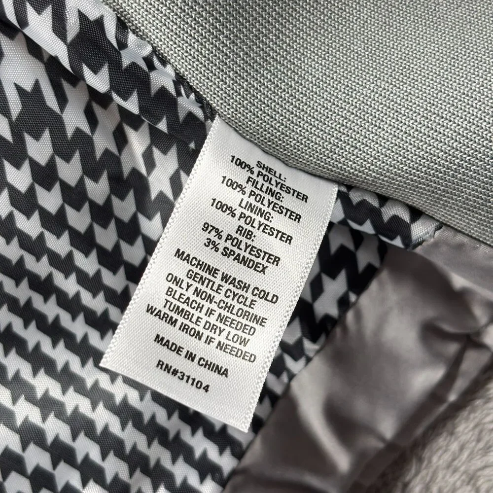 Kim Rogers Women NWT Vest Quilted Puffer Full Zip Pockets Layering New Gray XL